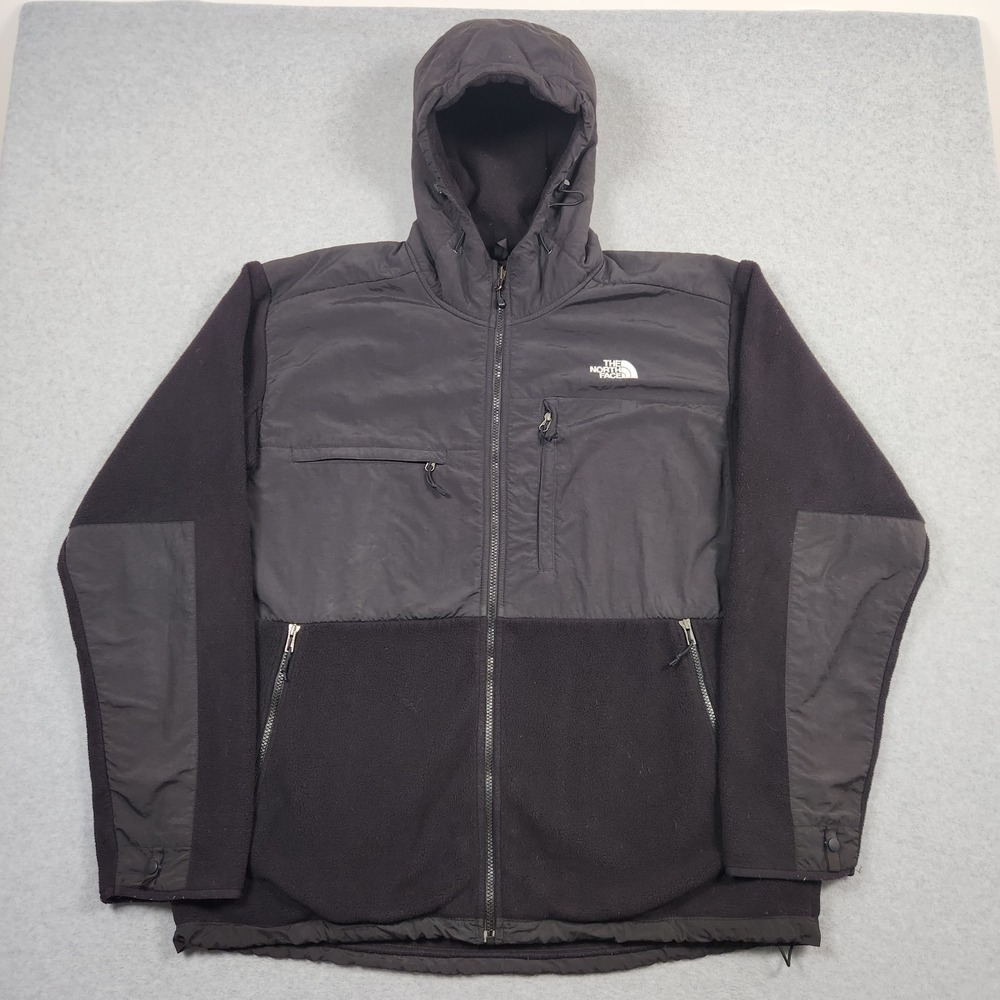The North Face Denali Jacket Mens XXL Black Hooded Retro Fleece Outdoors